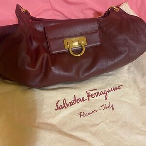 Salvatore Ferragamo Rich Burgundy Hobo Bag